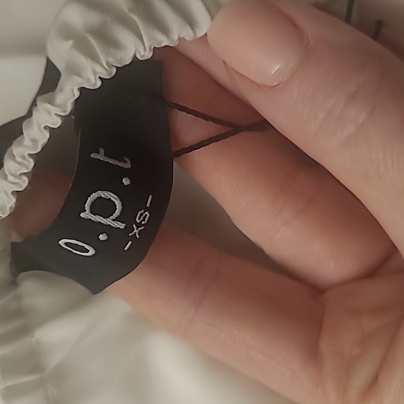 O.P.T One Pretty Time Anthroplogie sz  XS white layered dress black polka dots - Picture 7 of 7